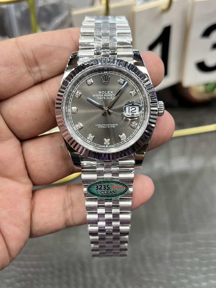 롤렉스 데이트저스트 그레이 다이아몬드 41mm 오토매틱 001-283362