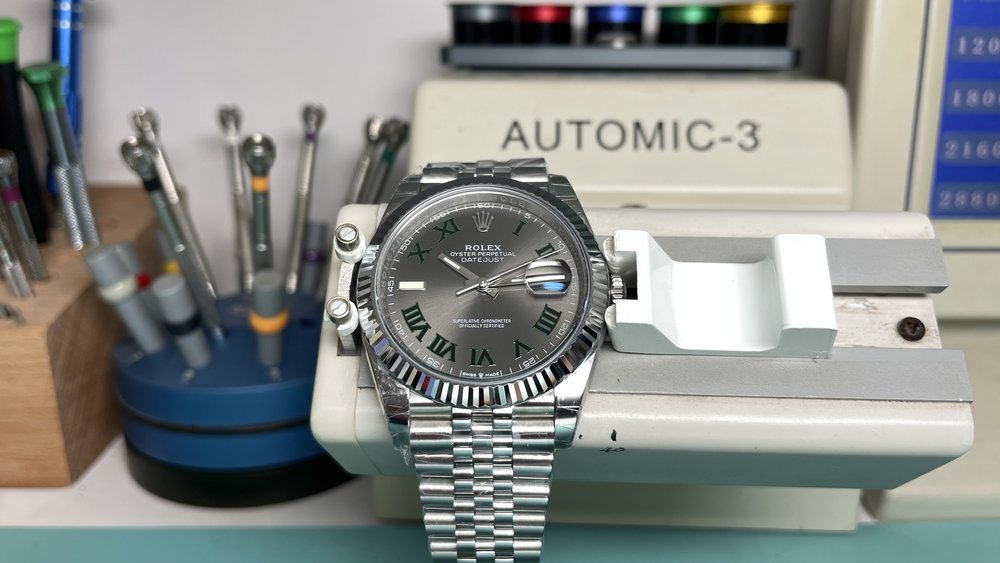 롤렉스 데이트저스트 41mm 그린 로즈 손목시계 001-283376