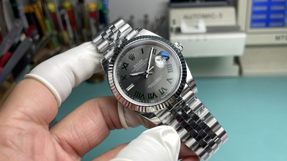 롤렉스 데이트저스트 41mm 그린 로즈 손목시계 001-283376