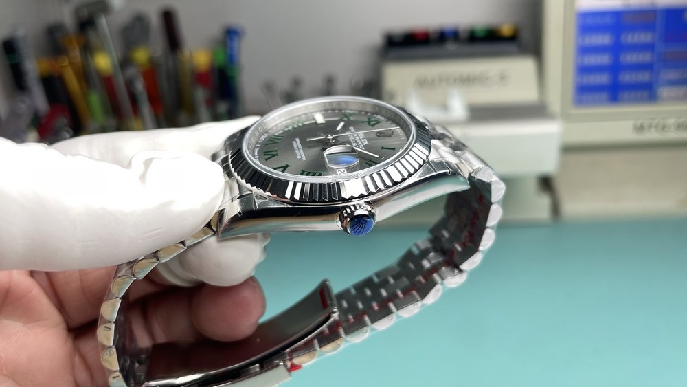 롤렉스 데이트저스트 41mm 그린 로즈 손목시계 001-283376