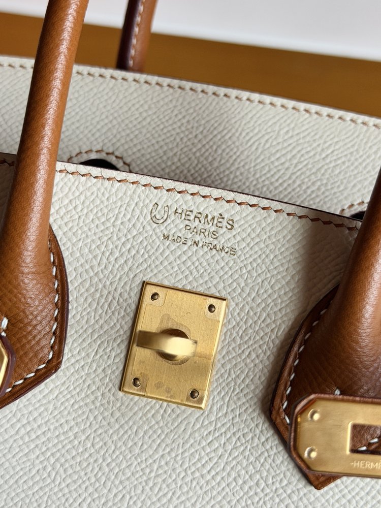 맞춤 제작 투톤 Birkin 25cm 핸드백 001-283389