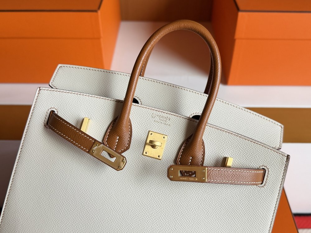 맞춤 제작 투톤 Birkin 25cm 핸드백 001-283389