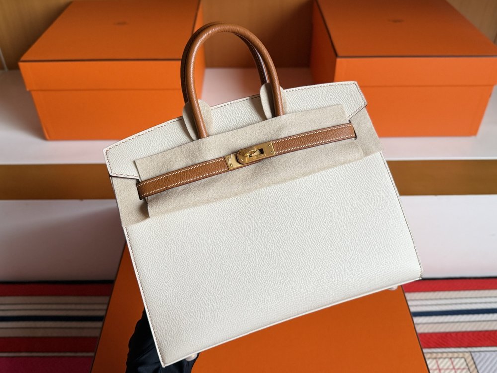 맞춤 제작 투톤 Birkin 25cm 핸드백 001-283389
