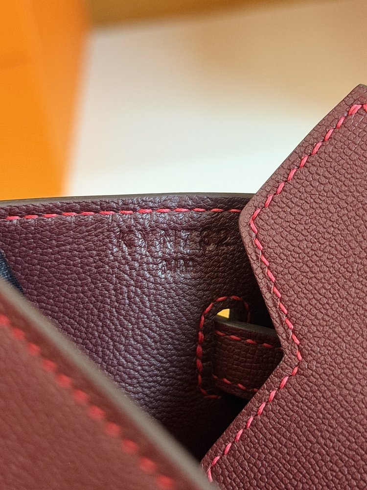 에르메스 레드 스몰 크로스 그레인 버킨 25cm 001-283390