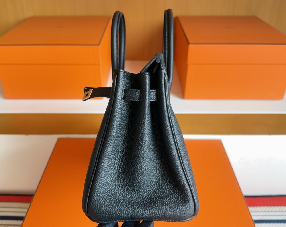 에르메스 버킨 25cm 블랙 토고 가죽 실버 버클 백 001-283392