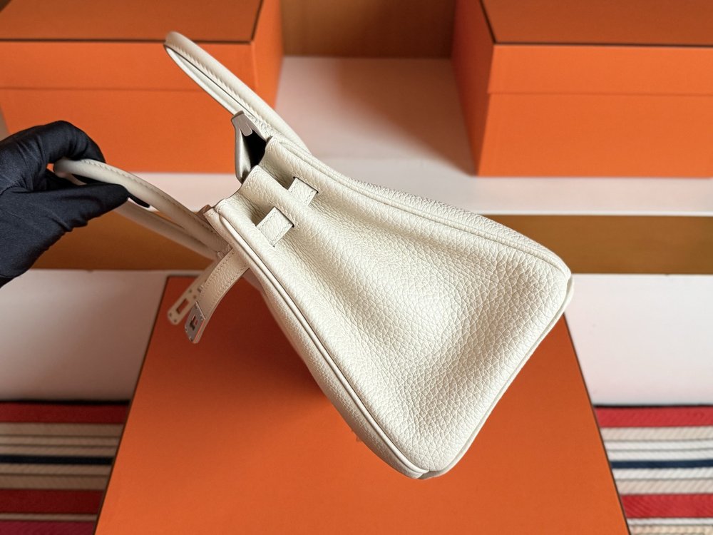 에르메스 버킨 25cm 토고 가죽 실버 버클 핸드백 001-283393