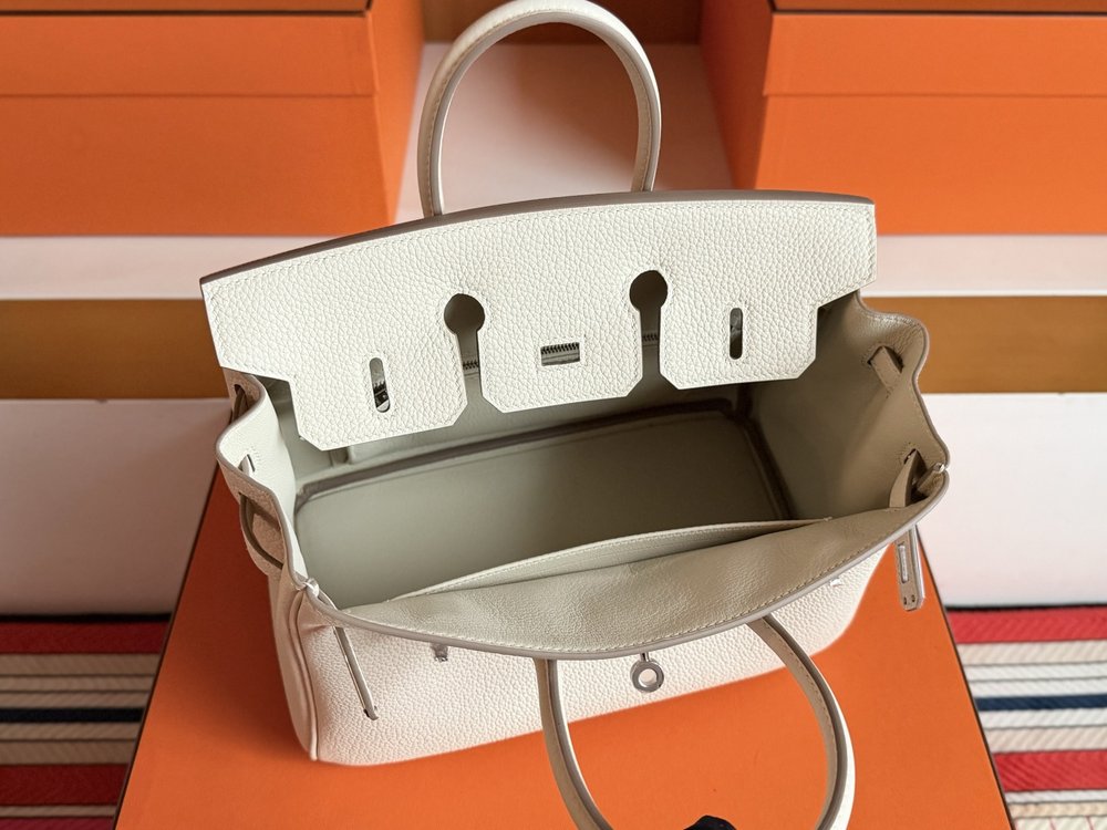 에르메스 버킨 25cm 토고 가죽 실버 버클 핸드백 001-283393