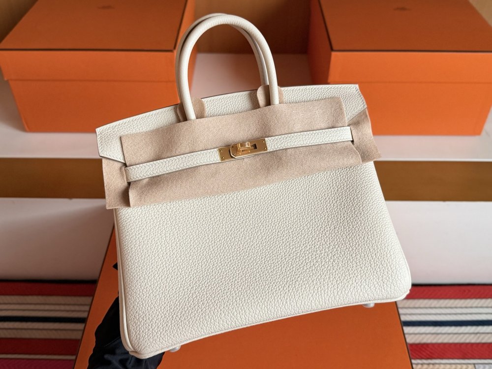 Birkin 크림 화이트 Togo 가죽 골드 버클 25 001-283401