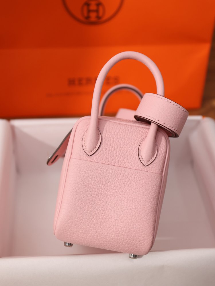 에르메스 Lindy Mini 19cm 벚꽃핑크 실버 버 001-283414