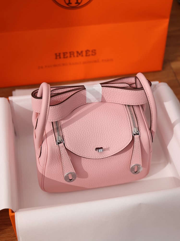 에르메스 Lindy Mini 19cm 벚꽃핑크 실버 버 001-283414