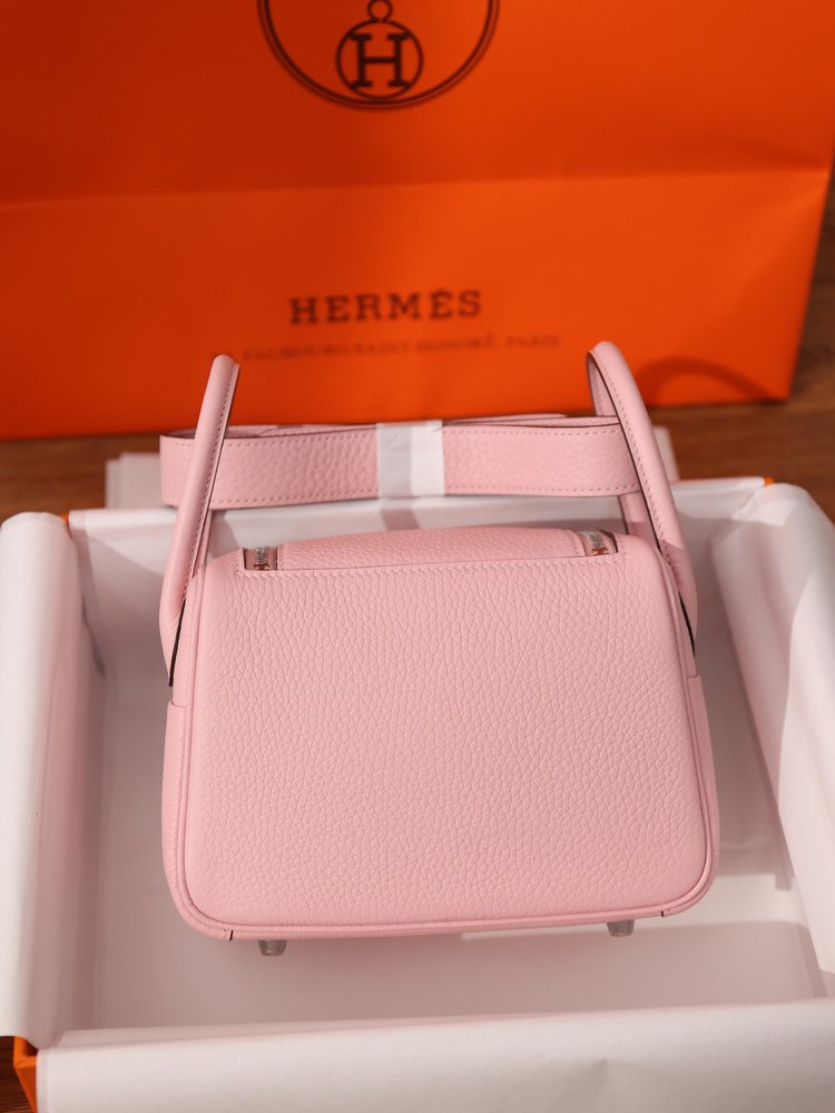 에르메스 Lindy Mini 19cm 벚꽃핑크 실버 버 001-283414