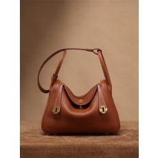 에르메스 린디 골드브라운 골드버클 26cm 001-283417