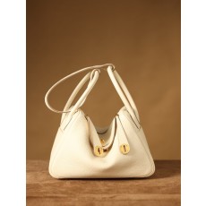 에르메스 린디 26cm 밀키 화이트 골드 버클 핸드백 001-283421