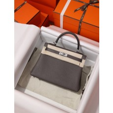 에르메스 켈리 25cm 인테리어 솔베르 그레이 실버 버 001-283422