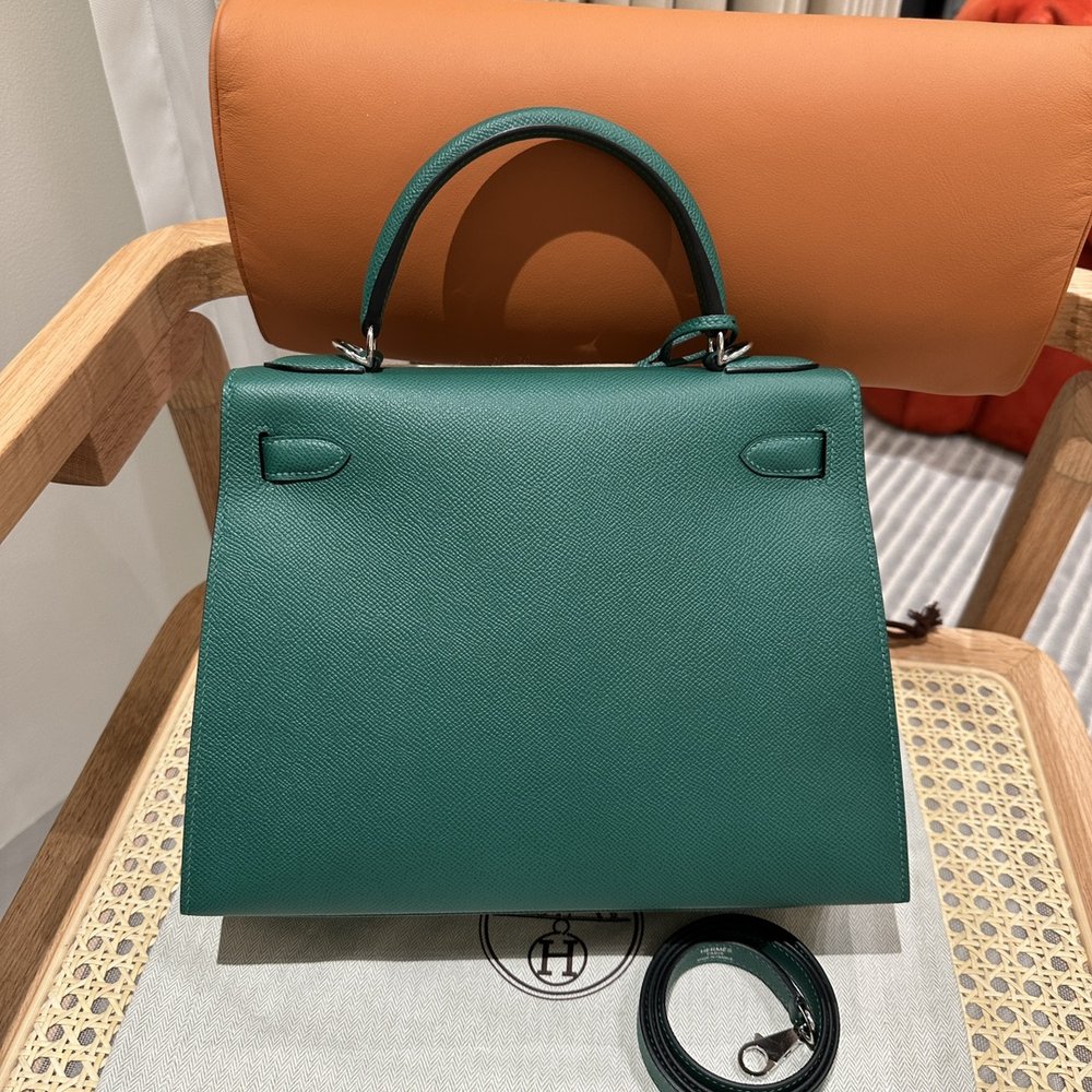 에르메스 켈리 28cm 파피용 실버 버클 백 001-283447