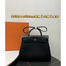 에르메스 Herbag 31cm 핸드백 숄더백 블랙 001-283450