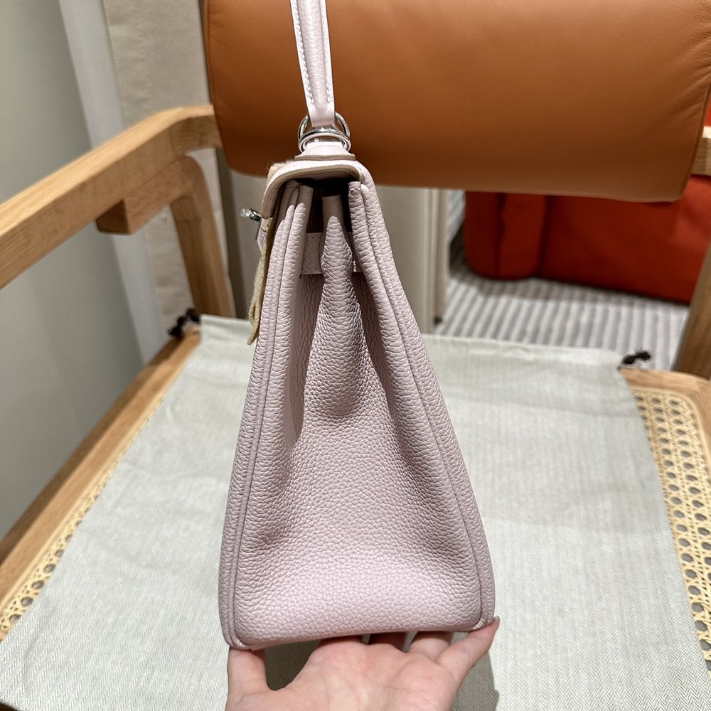 핸드메이드 켈리백 28cm 그레이 토고 실버장식 001-283459