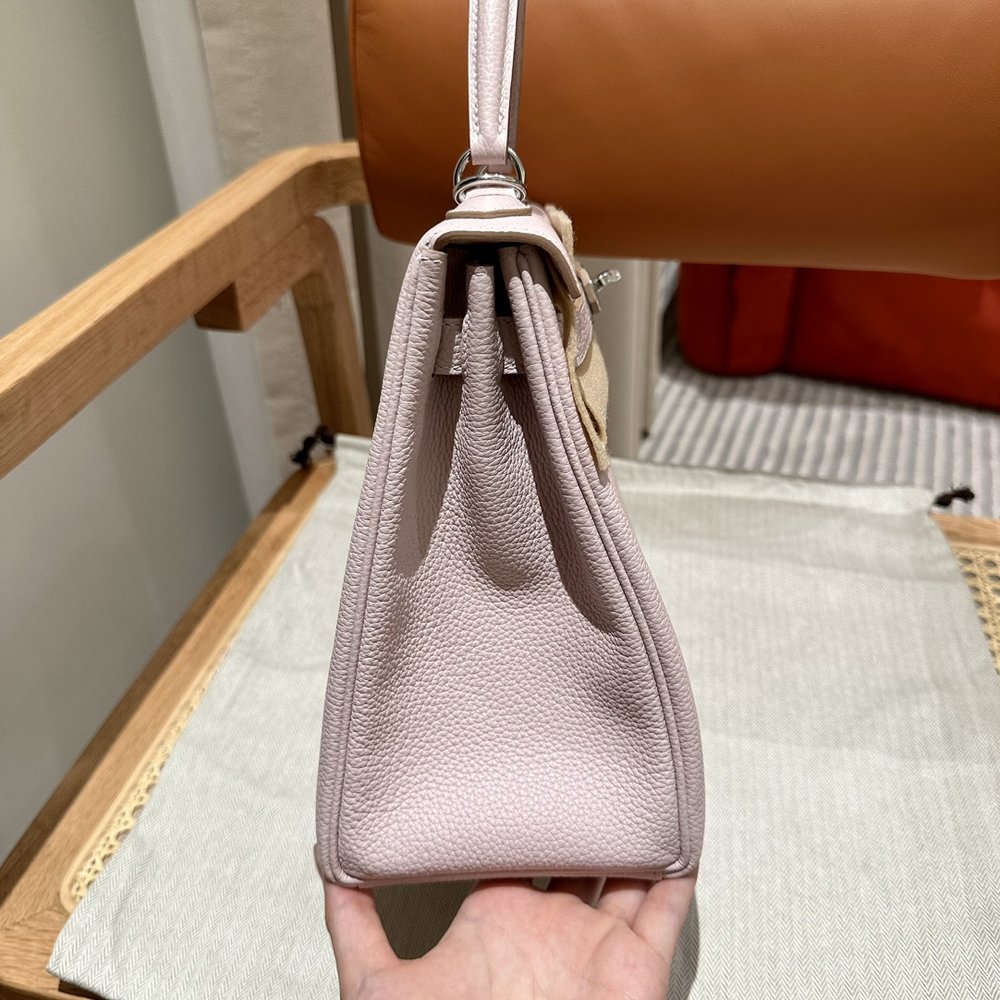 핸드메이드 켈리백 28cm 그레이 토고 실버장식 001-283459
