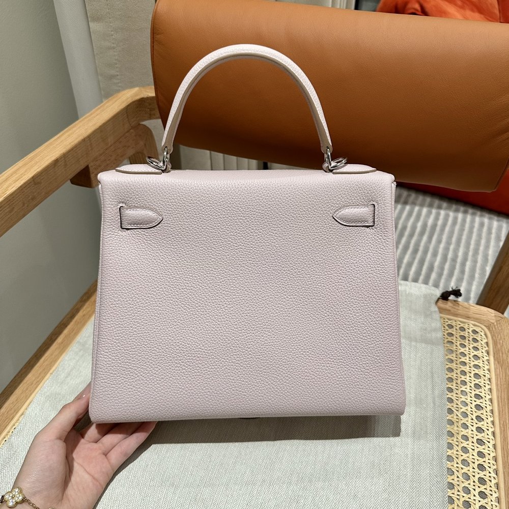핸드메이드 켈리백 28cm 그레이 토고 실버장식 001-283459