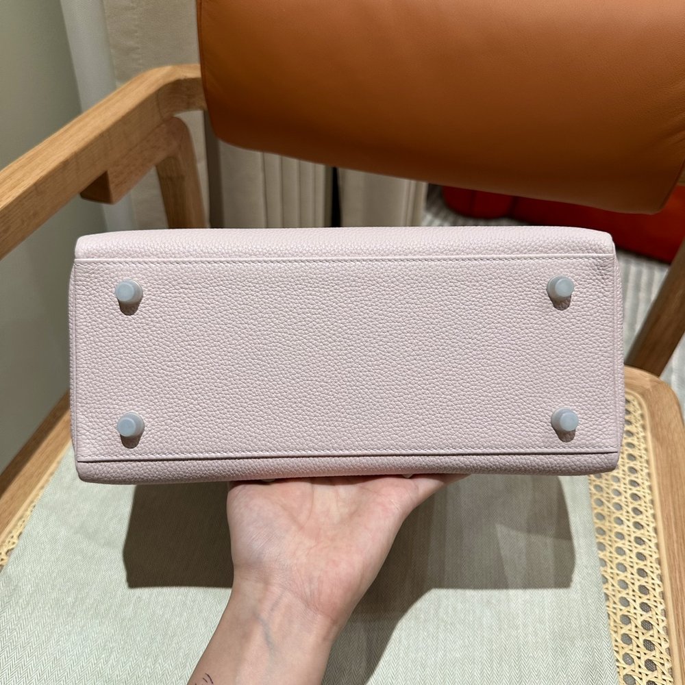 핸드메이드 켈리백 28cm 그레이 토고 실버장식 001-283459