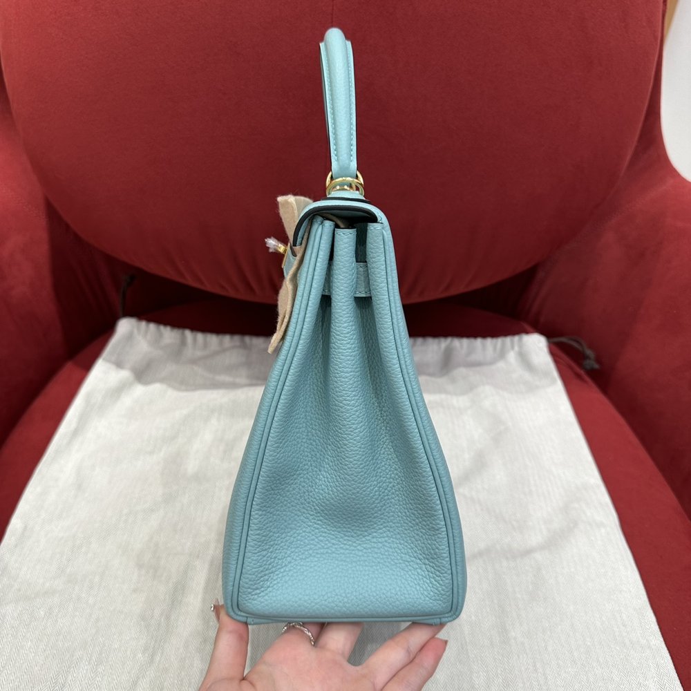 에르메스 켈리 28cm 마카롱블루 골드하드웨어 핸드메이 001-283460