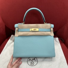 에르메스 켈리 28cm 마카롱블루 골드하드웨어 핸드메이 001-283460