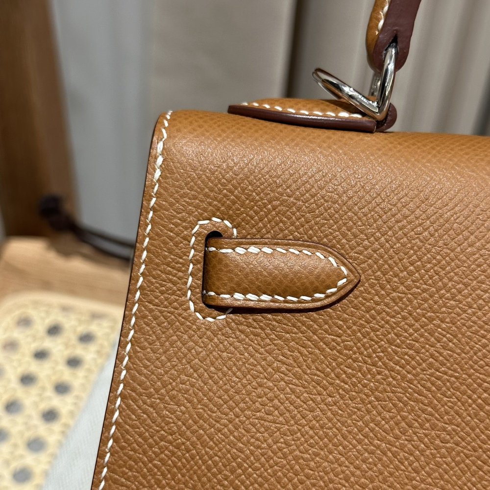 에르메스 켈리 25cm 골드 에프솜 실버 버클 핸드메이 001-283489