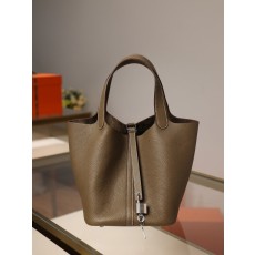 핸드메이드 피코탄 그레이 실버 버클 백 001-283495