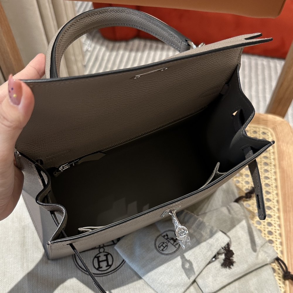 켈리25cm 그리스 아스팔트 에르메스 핸드메이드백 001-283497