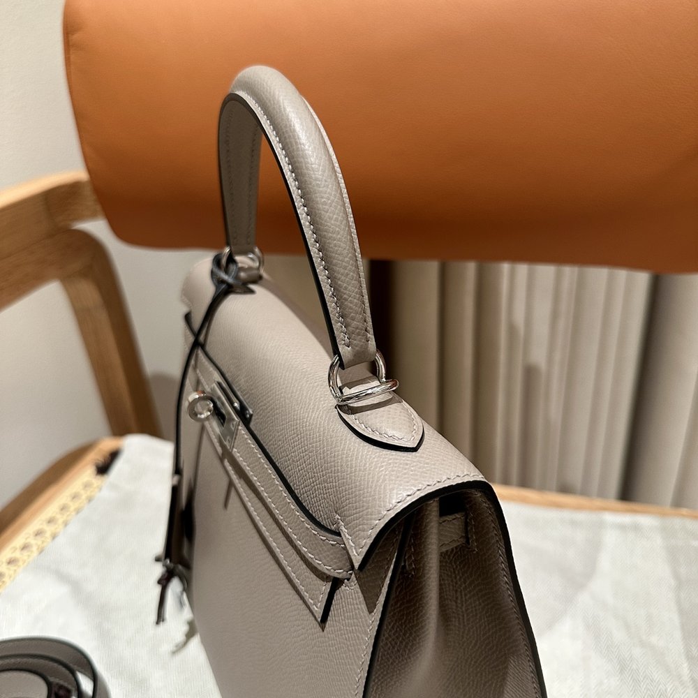 에르메스 켈리백 25cm 애쉬그레이 실버 버클 001-283498