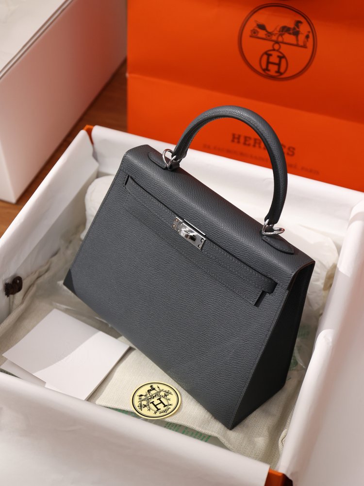 켈리백 25cm 실버 버클 Epsom 소가죽 핸드백 001-283552