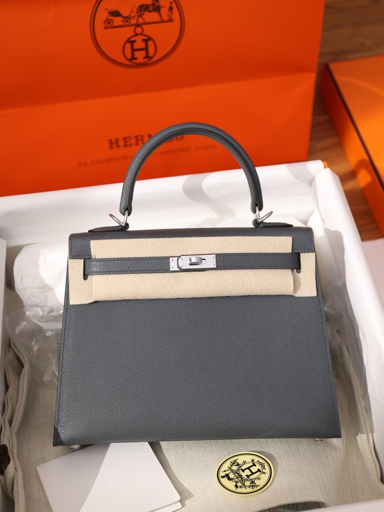 켈리백 25cm 실버 버클 Epsom 소가죽 핸드백 001-283552