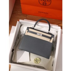 켈리백 25cm 실버 버클 Epsom 소가죽 핸드백 001-283552