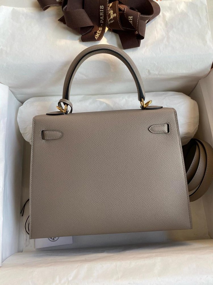 에르메스 켈리 25cm 역청회색 골드 버클 백 001-283553