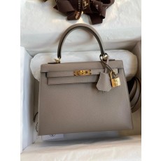 에르메스 켈리 25cm 역청회색 골드 버클 백 001-283553