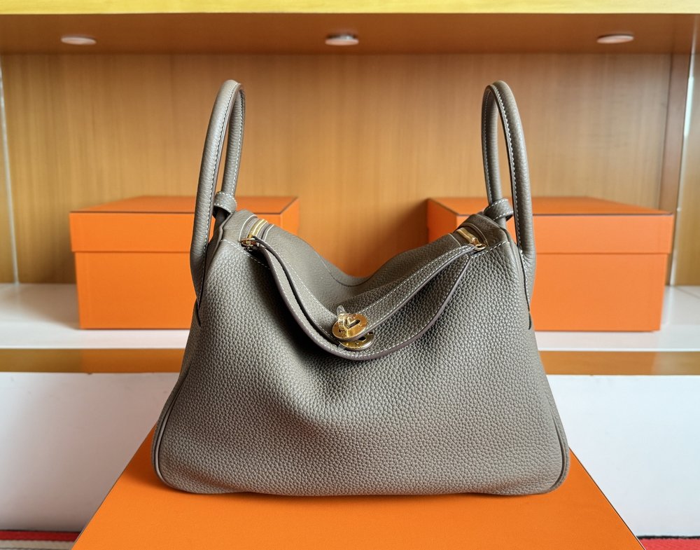린디 30cm 엘레팡 그레이 골드 버클 백 001-283605