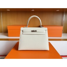 켈리 25cm 밀크쉐이크 화이트 에프솜 가죽 실버 001-283606