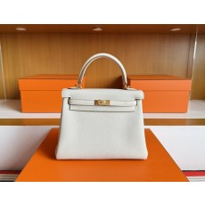 에르메스 켈리 25cm 크림 화이트 토고 가죽 골드 하 001-283607