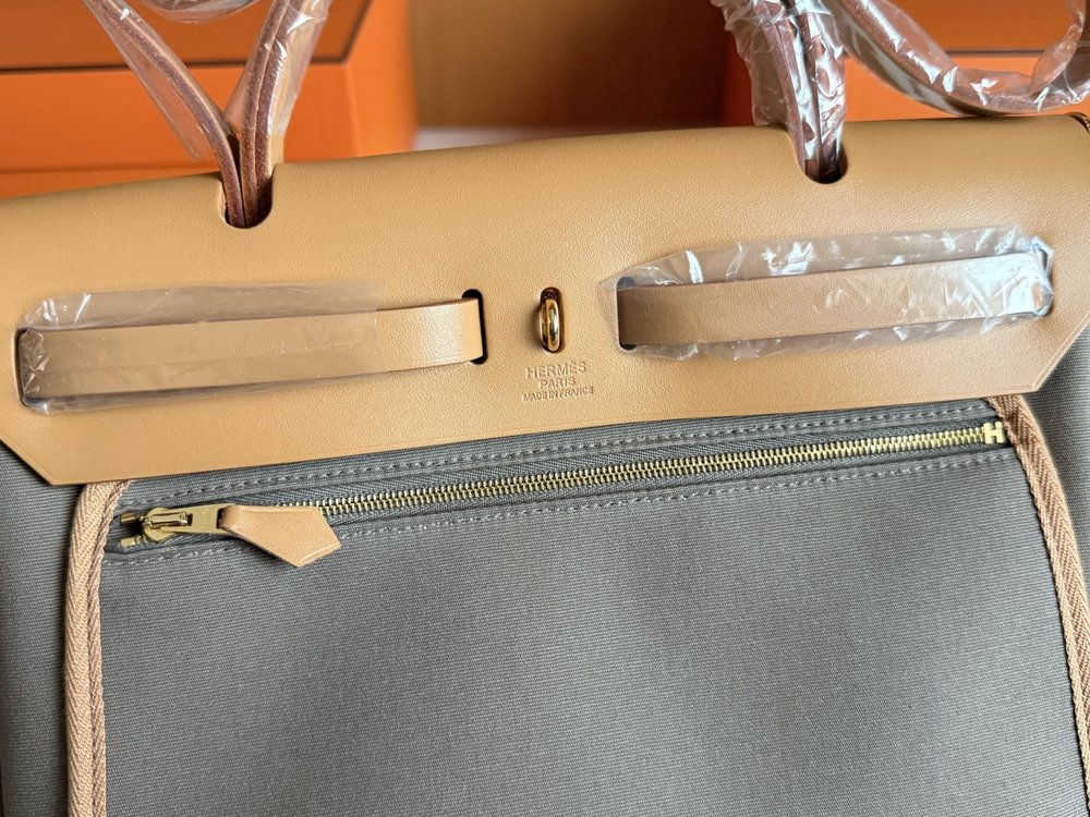 에르메스 Herbag 31cm box 가죽 믹스 골드 001-283614