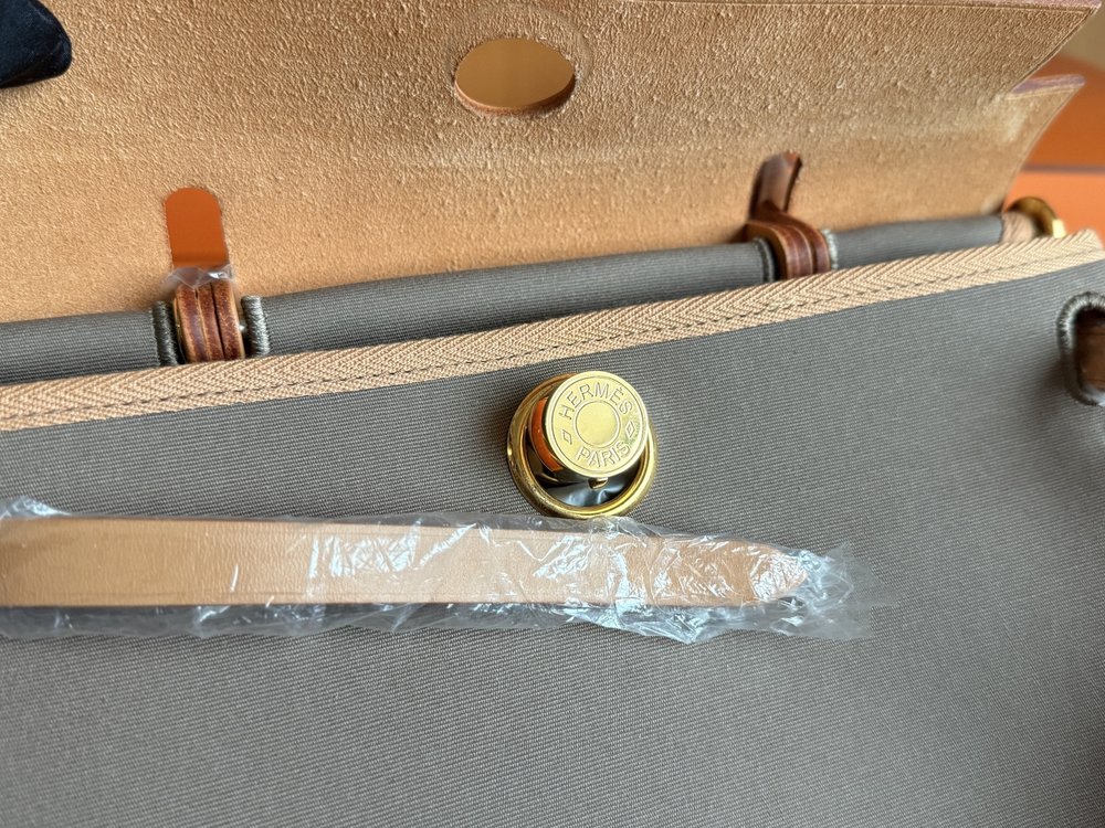 에르메스 Herbag 31cm box 가죽 믹스 골드 001-283614