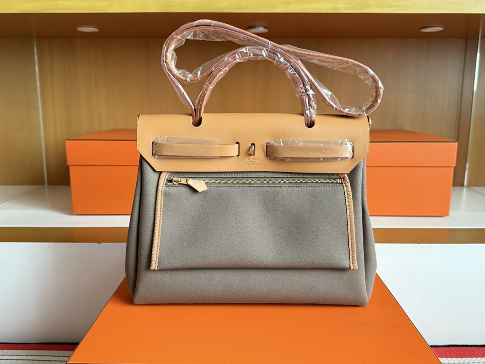 에르메스 Herbag 31cm box 가죽 믹스 골드 001-283614