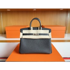 핸드메이드 흑연회색 토고 가죽 은색 버클 가방 25cm 001-283616
