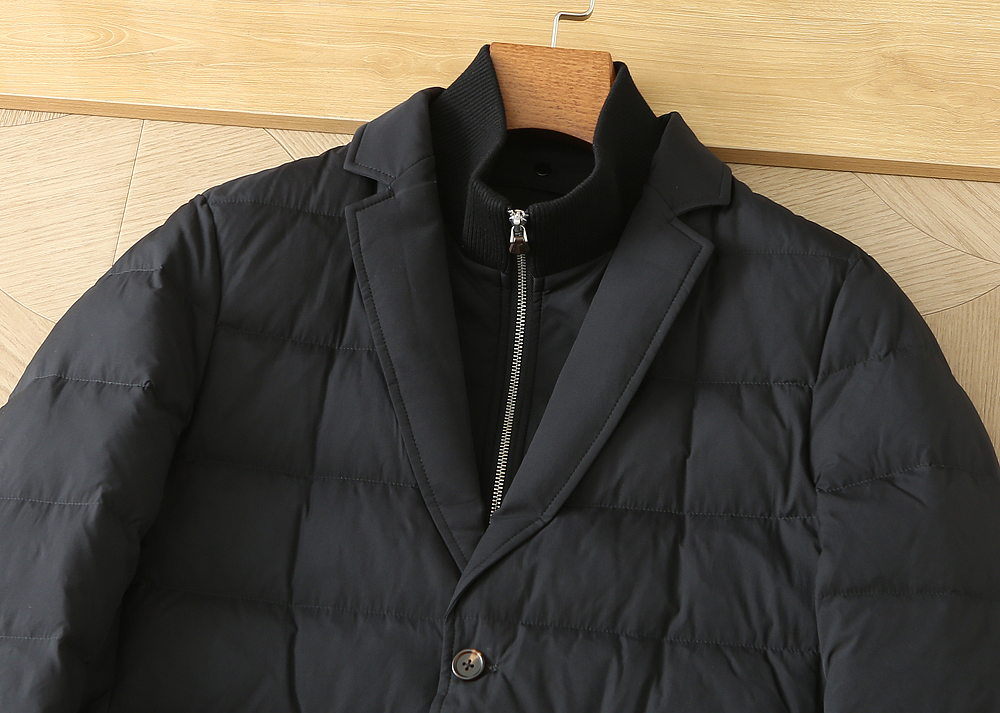 Loro Piana 스탠드칼라 가짜 투피스 다운 점퍼 001-283730