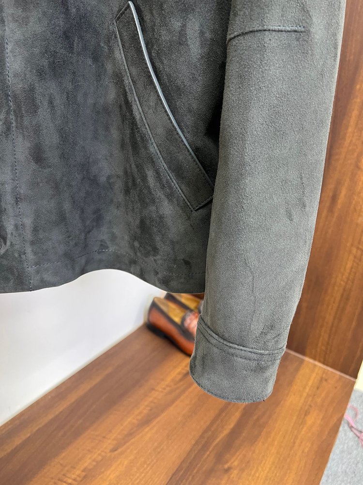 톰포드 다크그레이 스웨이드 양피 작업복 재킷 001-283733