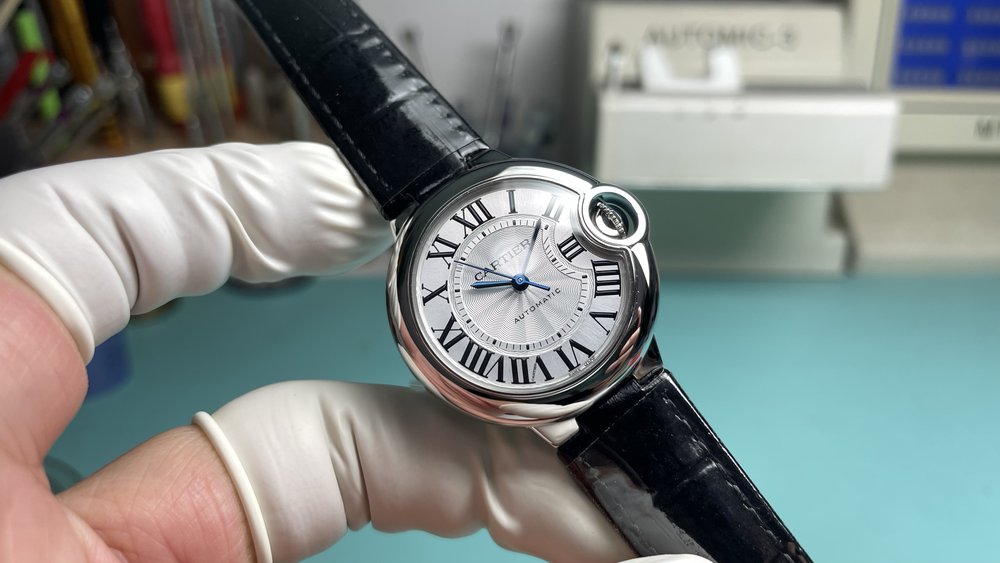 까르띠에 발롱 블루 33mm 오토매틱 시계 001-284040