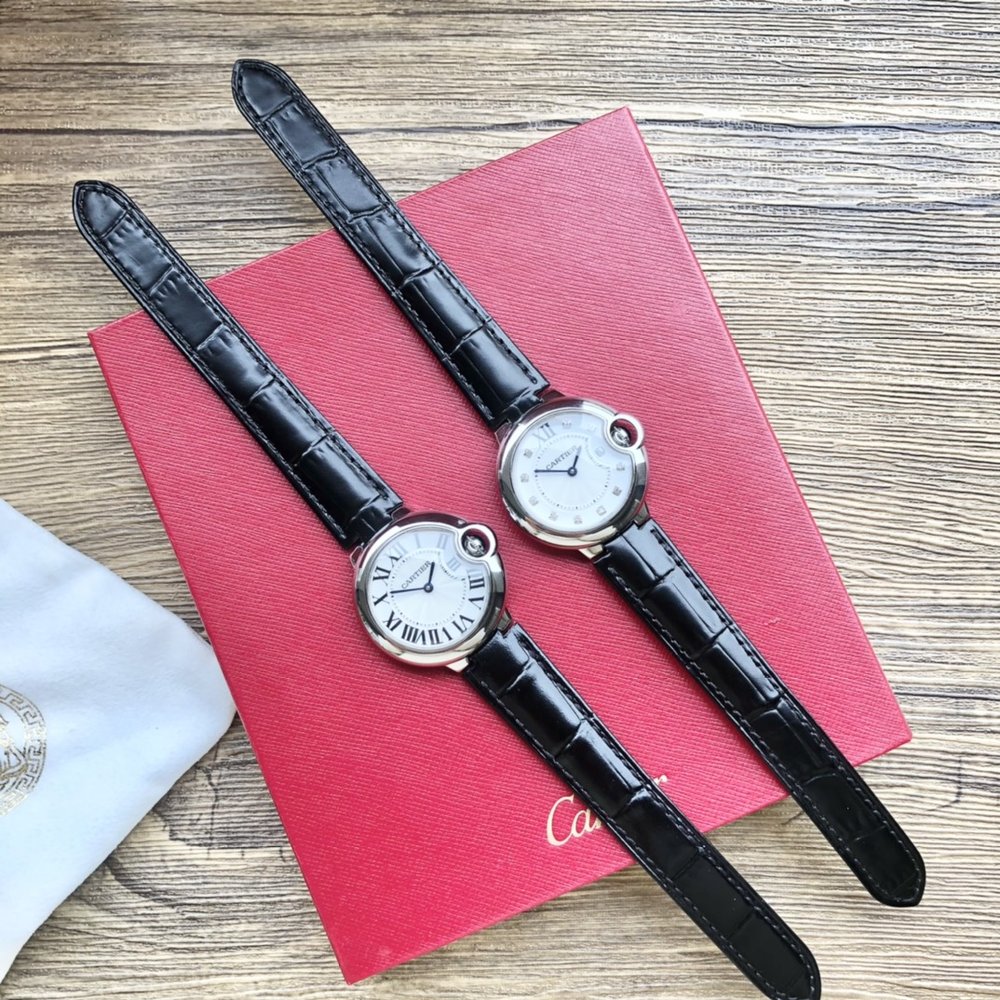 까르띠에 발롱 블루 쿼츠 초슬림 시계 001-284052