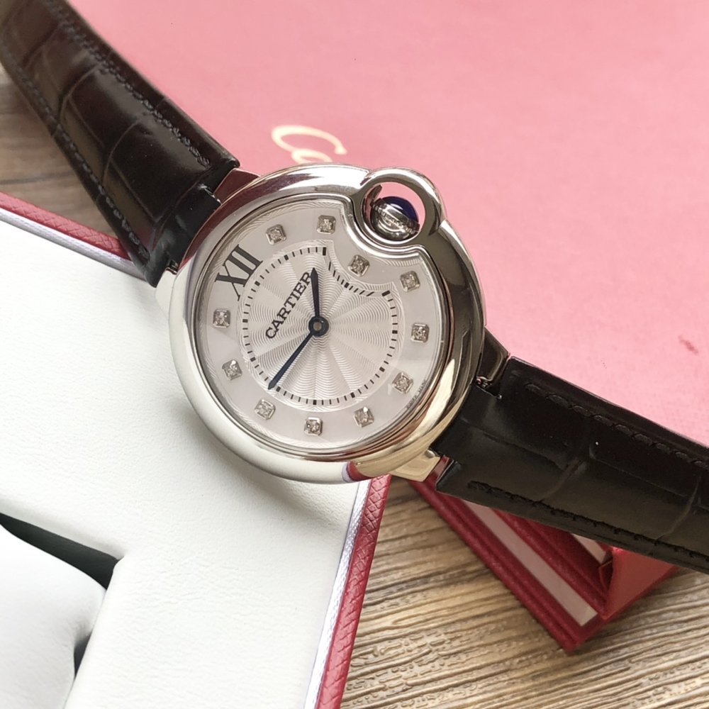까르띠에 발롱 블루 석영 시계 33mm 001-284053