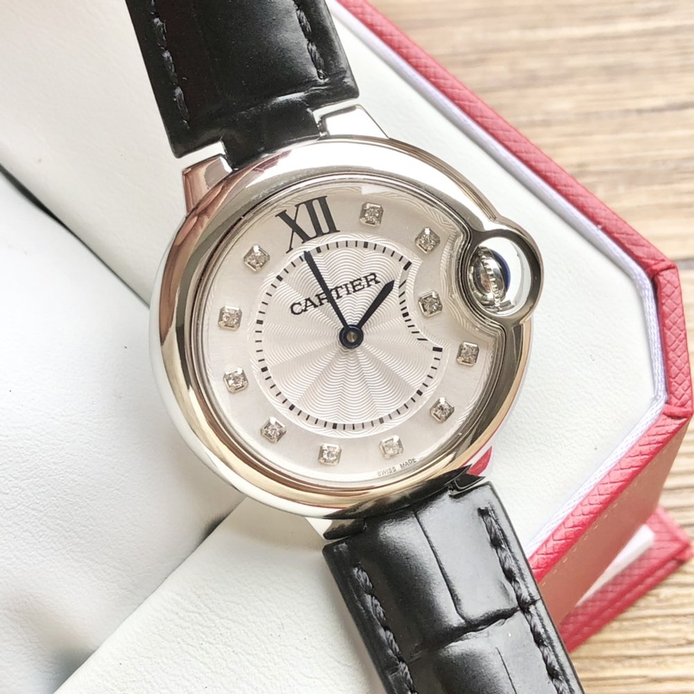 까르띠에 발롱 블루 석영 시계 33mm 001-284053