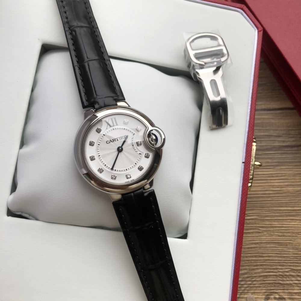 까르띠에 발롱 블루 석영 시계 33mm 001-284053