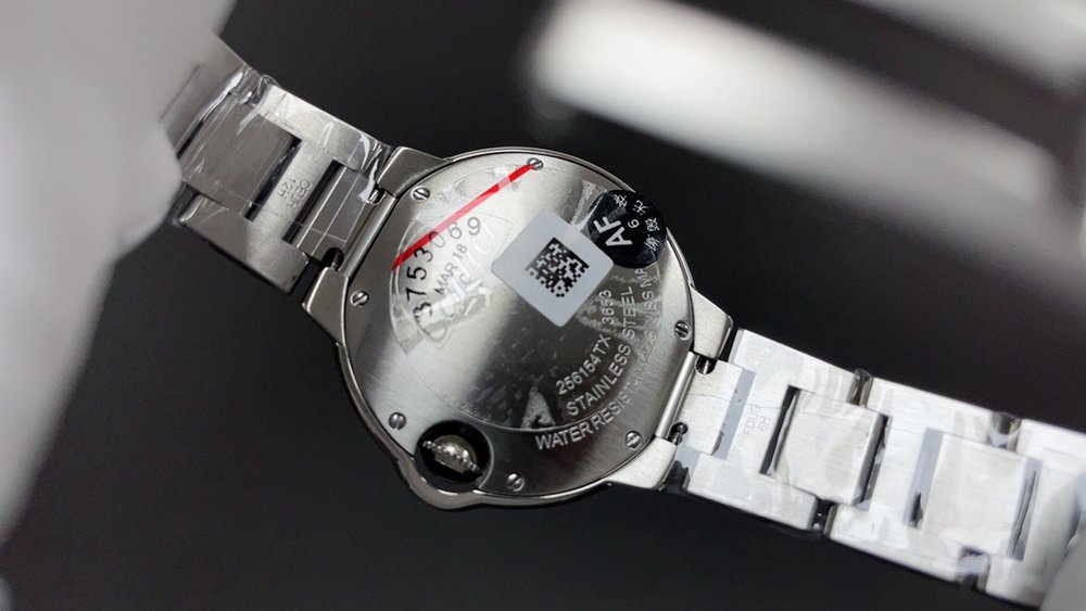 AF 카르티에 발롱블루 33mm 실버 케이스 다이아 스 001-284112